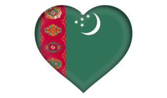 icône du drapeau du turkménistan sous la forme d'un coeur png