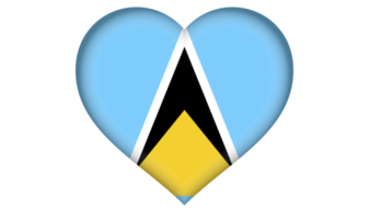 Saint Lucia flag icon in the form of a heart png