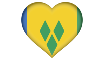 icône du drapeau de saint-vincent-et-les grenadines en forme de coeur png