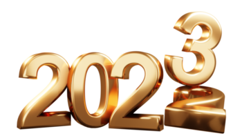 3d renderização número 2022 substituição do ano novo até 2023 png