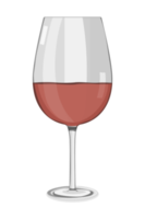 Glass of red wine in flat design png