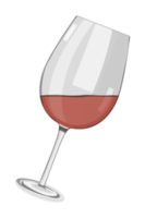 Glass of red wine in flat design png