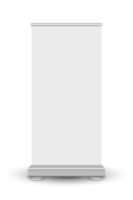 Blank white roll up banner png