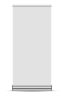 Blank white roll up banner png