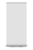 Blank white roll up banner png