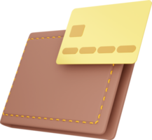 carteira com cartão de crédito. png ícone em fundo transparente.