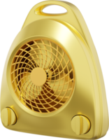 elettrico fan stufa. oro png icona su trasparente sfondo. 3d resa.