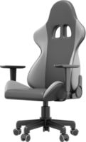 Realistic gaming armchair, side view. 3d rendering. PNG icon on transparent background.