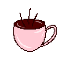 eine Tasse Kaffee im Pixelstil png