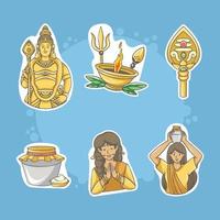 conjunto de pegatinas thaipusam vector