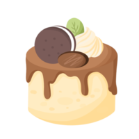 colorido pastel de cumpleaños decorado con chocolate derretido png