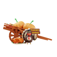 illustration de poulet de dinde de thanksgiving 3d png