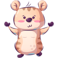 Adorable hamster cartoon character png