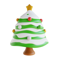3d illustration Christmas tree and light ornament png