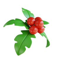 3d illustration holly Christmas ornament png