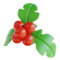 3d illustration holly Christmas ornament png