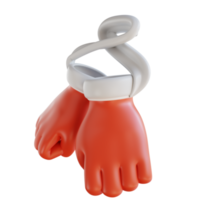 3D-Darstellung Weihnachtsmann-Handschuhe Ornament png