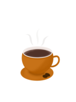 un' tazza di caffè illustrazione isolato con caffè fagioli. png