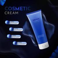 Blue Cosmetic Cream Product on Dark Background vector