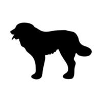Caucasian Shepherd Dog. Black silhouette of a dog on a white background. Vector illustration
