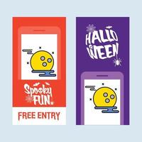 Happy Halloween invitation design with moon vector