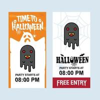 Happy Halloween invitation design with ghost vector