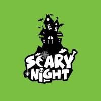 Scary night design with typography vector