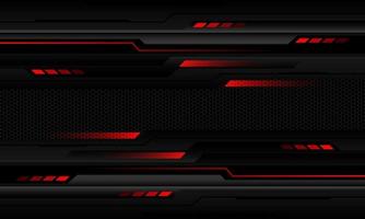 Abstract metallic red line black cyber geometric black hexagon mesh banner blank space design ultramodern luxury futuristic technology background vector