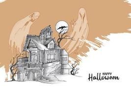 Happy Halloween party festival creepy ghost background design vector