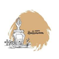 Happy Halloween spooky horror festival celebration background design vector