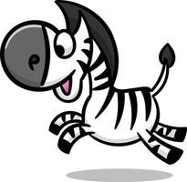 Cute zebra walking cartoon vector icon Illustration. Animal nature icon