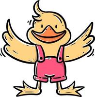 cute duck with smile face cartoon vector illustration