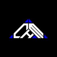 Diseño creativo del logotipo de la letra chm con gráfico vectorial, logotipo simple y moderno de chm en forma de triángulo. vector