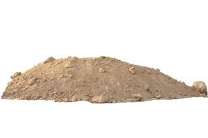 Pile of lateritic soil in constructon site isolated on white background included clipping path. photo