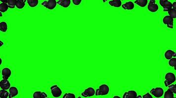 Happy Halloween Trick or Treat 3D Skulls Falling from All Sides Chroma Key, 3D Rendering video
