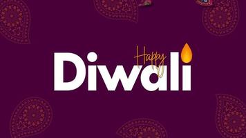 Lycklig diwali paisley faller långsam rörelse 3d tolkning, luma matt urval video