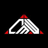 CMW letter logo creative design with vector graphic, CMW simple and modern logo in triangle shape.