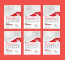 Wall calendar 2023 template design vector