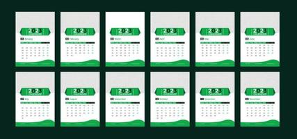 Wall calendar 2023 template design vector