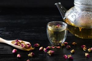 Rose Tea Served on Table in Restaurant photo