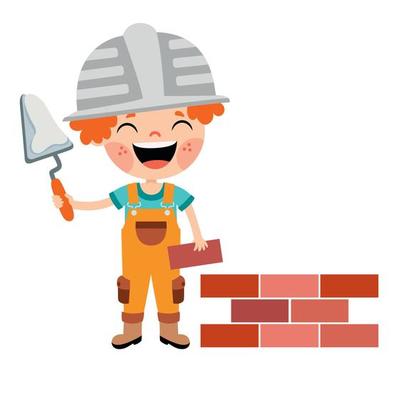 Cartoon Kid With Construction Tools