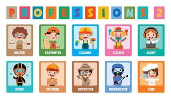 Set Of Various Cartoon Professions vector