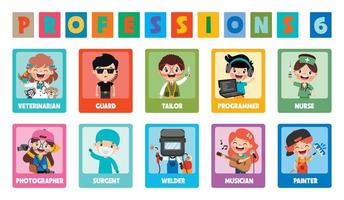 Set Of Various Cartoon Professions vector