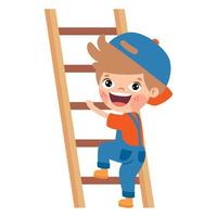 Cartoon Kid With Construction Tools vector