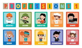 Set Of Various Cartoon Professions vector