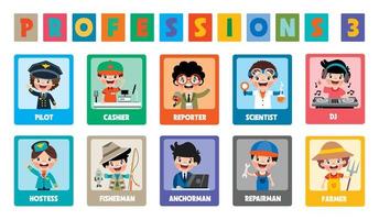 Set Of Various Cartoon Professions vector