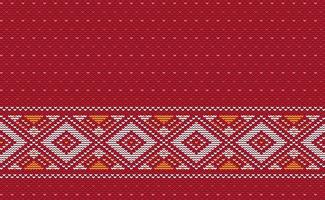 Design knit pattern vector, Cross stitch ethnic geometric background, Embroidery abstract Navajo style vector