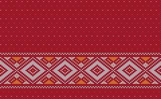 Design knit pattern vector, Cross stitch ethnic geometric background, Embroidery abstract Navajo style vector