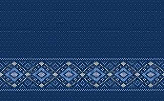 Design knitted pattern vector, Cross stitch ethnic knitting background, Embroidery decorative ikat style vector