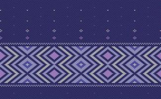 Crochet pattern, Vector cross stitch geometric background, Knitted ethnic abstract Navajo style